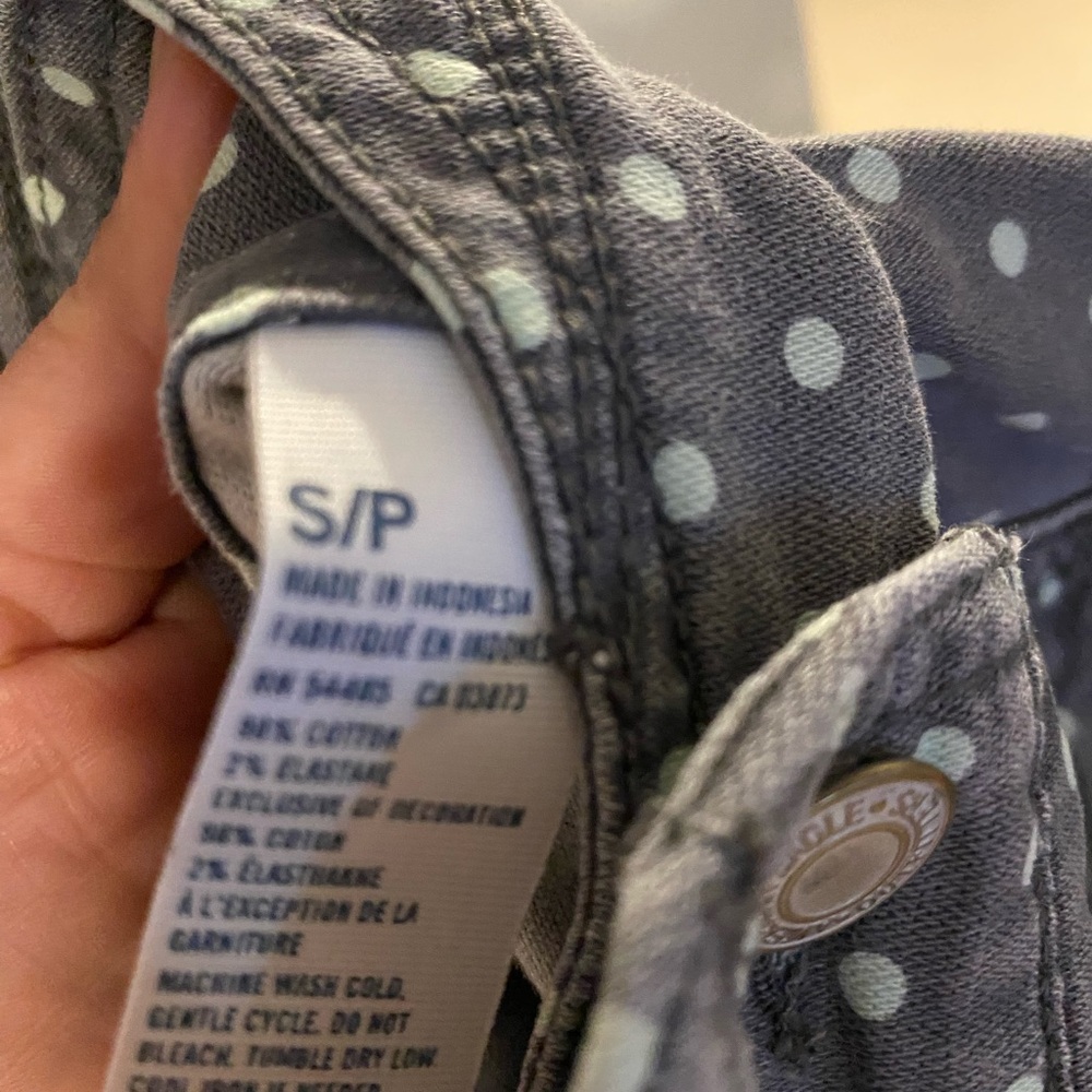 American Eagle Outfitters Gray Polka Dot Overalls - Picture 5 of 7